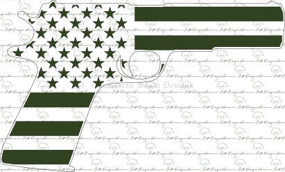 1911 Gun American Flag
