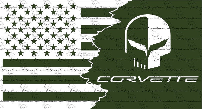 Tattered Flag 3  Jake Skull Corvette Flag