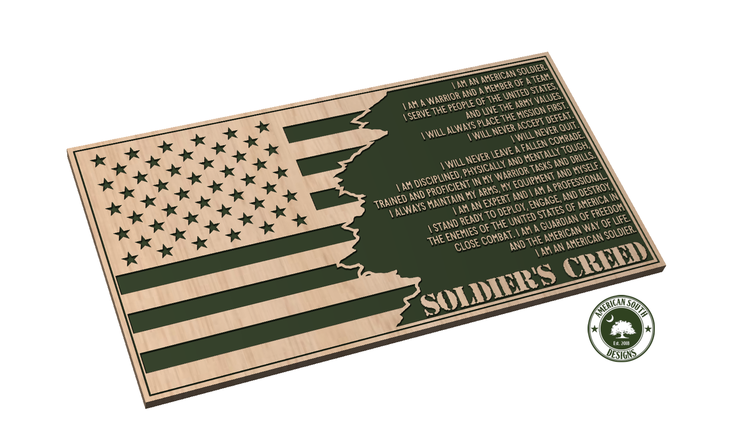 Tattered 3 Flag - Soldier's Creed