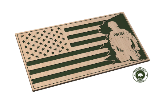 Tattered Flag Design 10 - Police