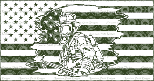 Tattered Flag Design 11 - Firefighter