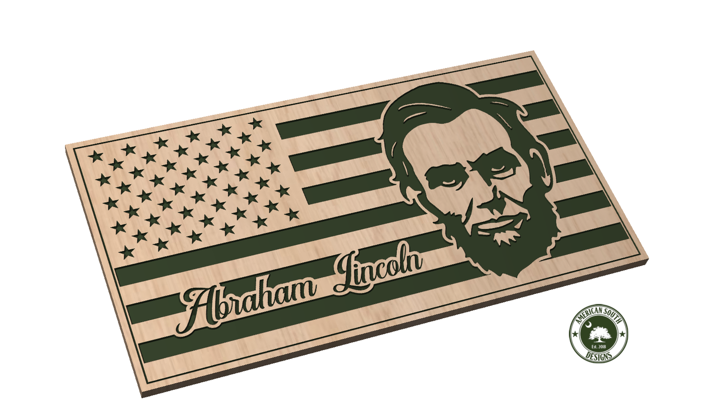 American Flag with Abraham Lincoln