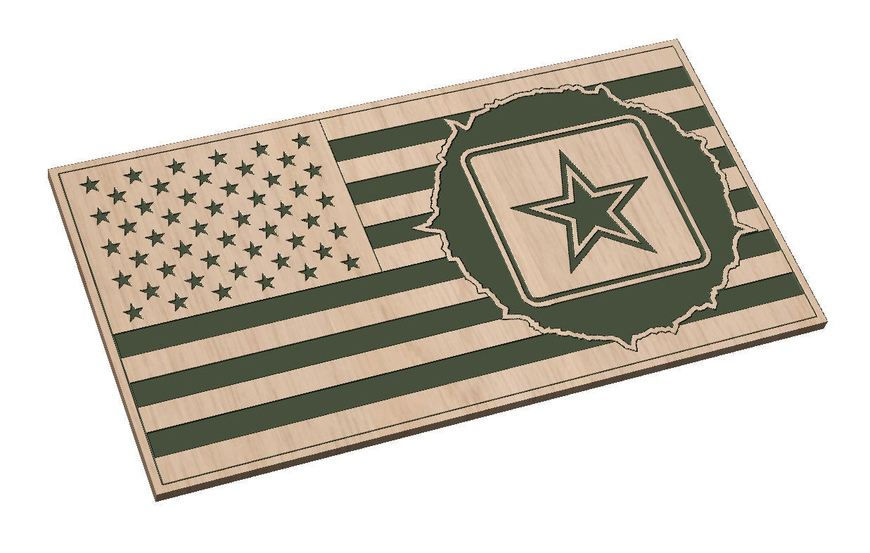 Tattered American Flag Design 2 with Army Logo SVG