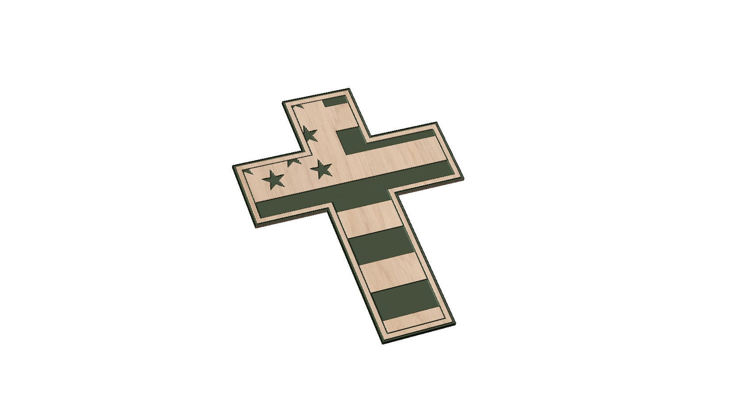 Cross with Flag
