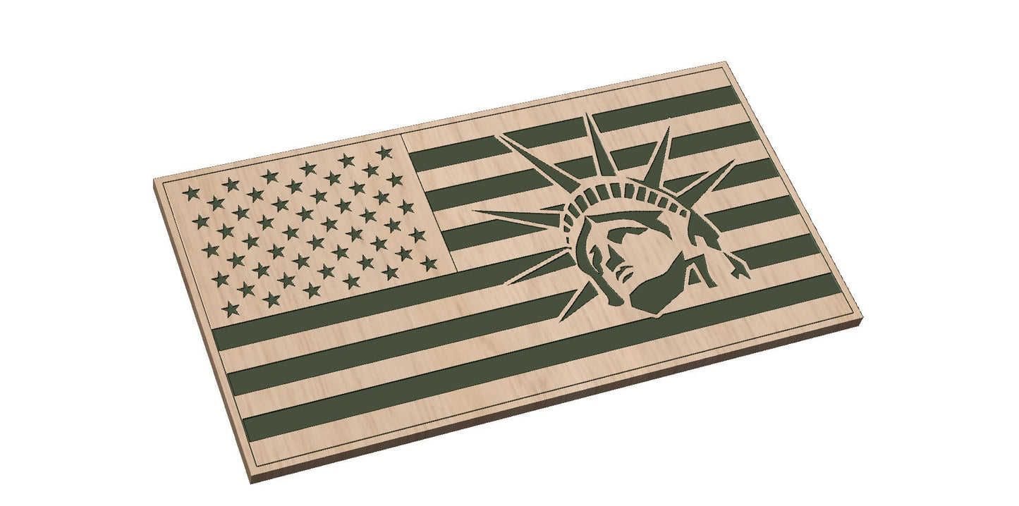 Statue of Liberty Flag SVG