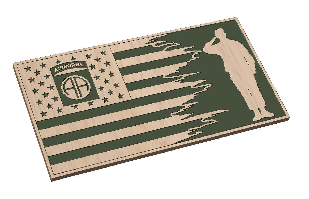 Tattered American Flag  Paratrooper SVG