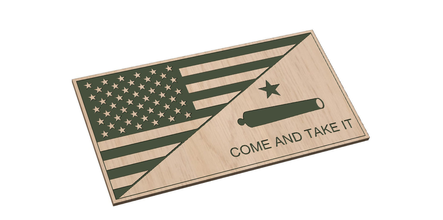 Diagonal Split Flag with Come and Take it