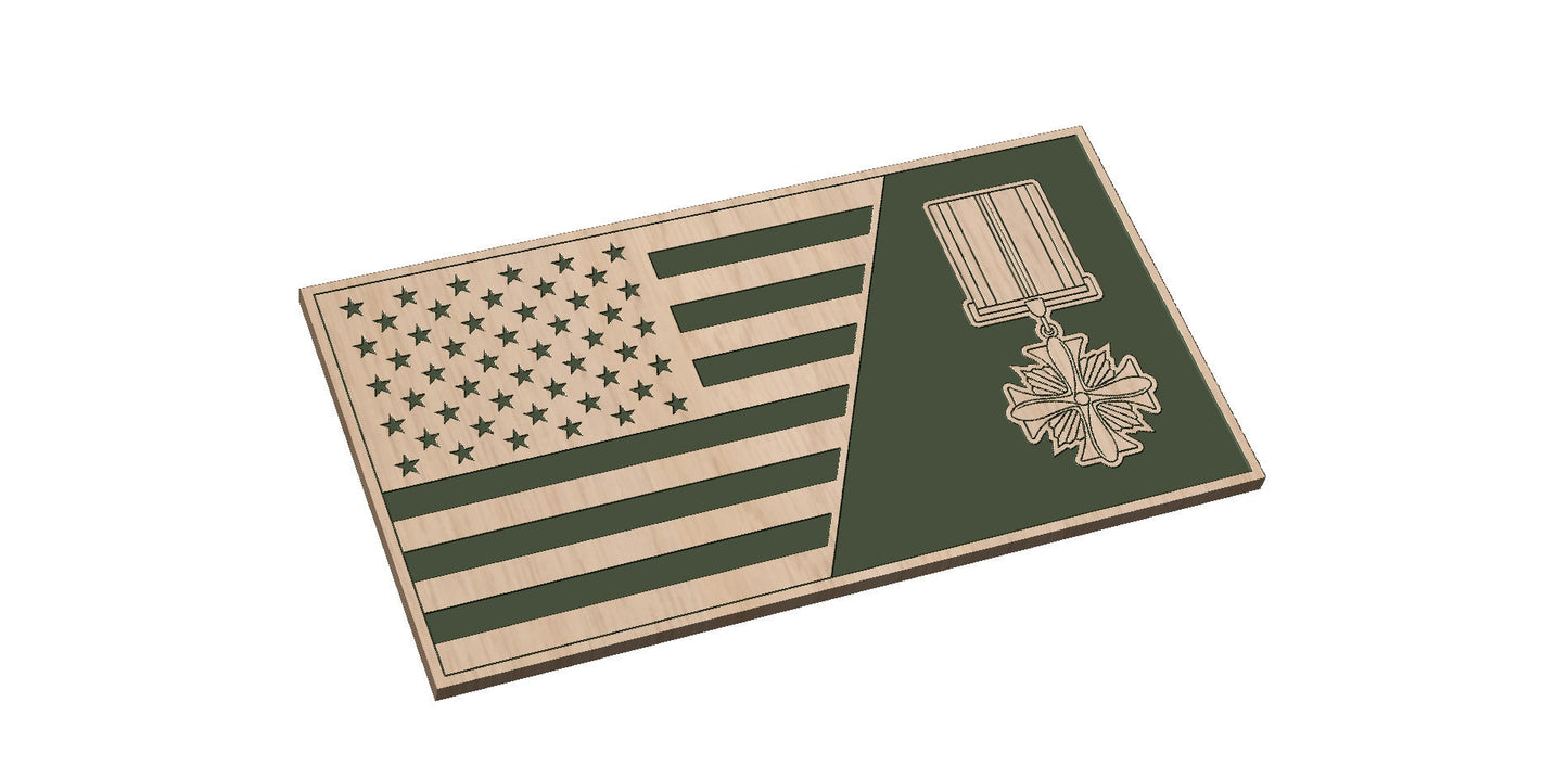 Split Flag with Distinguished Flying Cross SVG