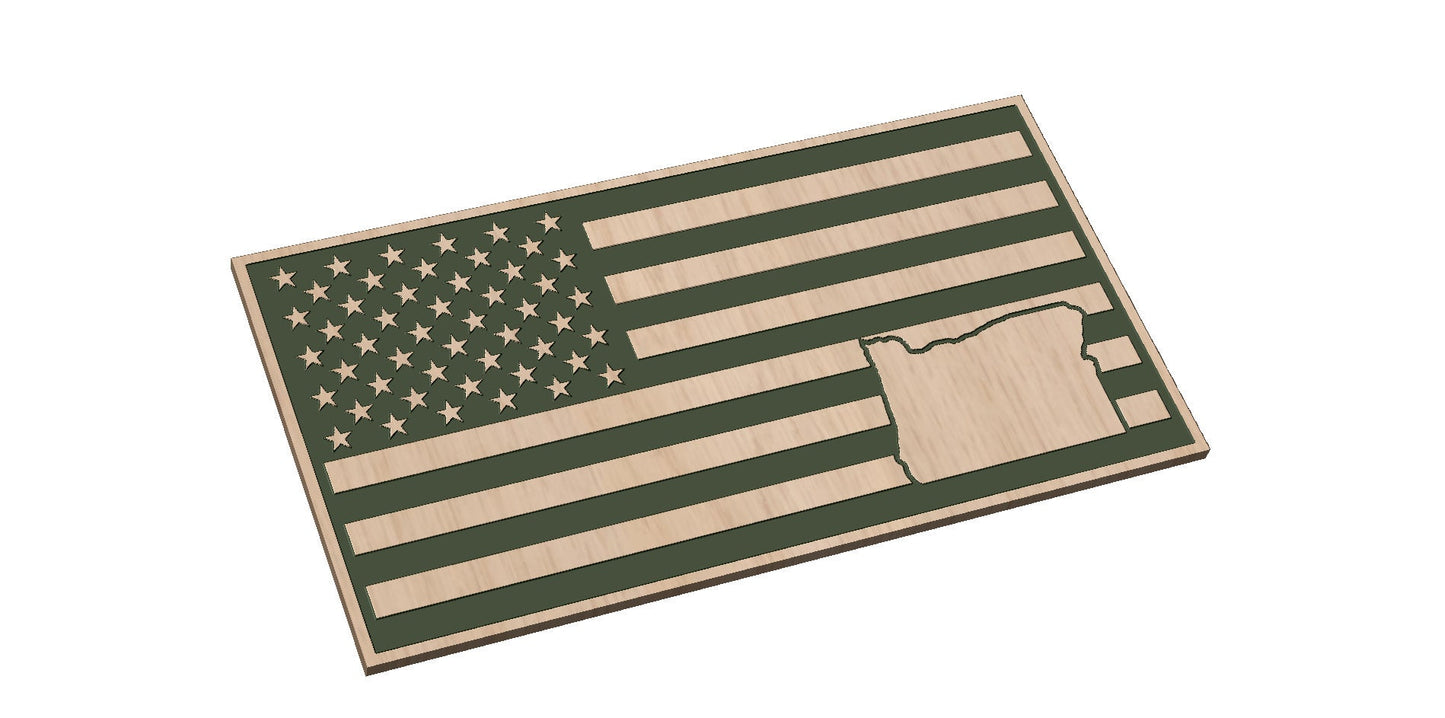 American Flag with Oregon State