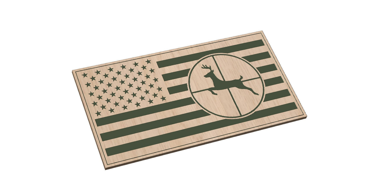 American Flag with Deer Target
