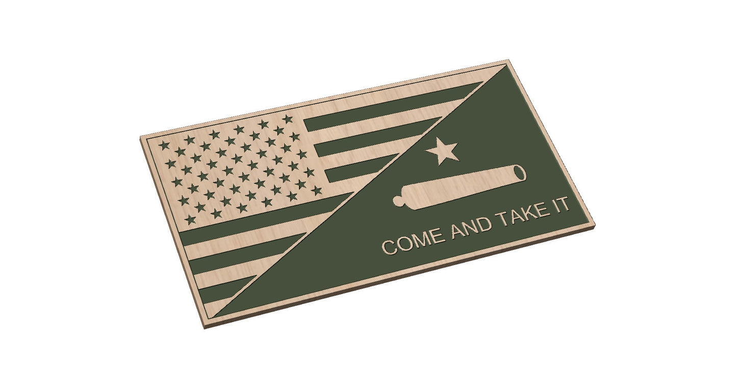 Diagonal Split Flag with Come and Take it