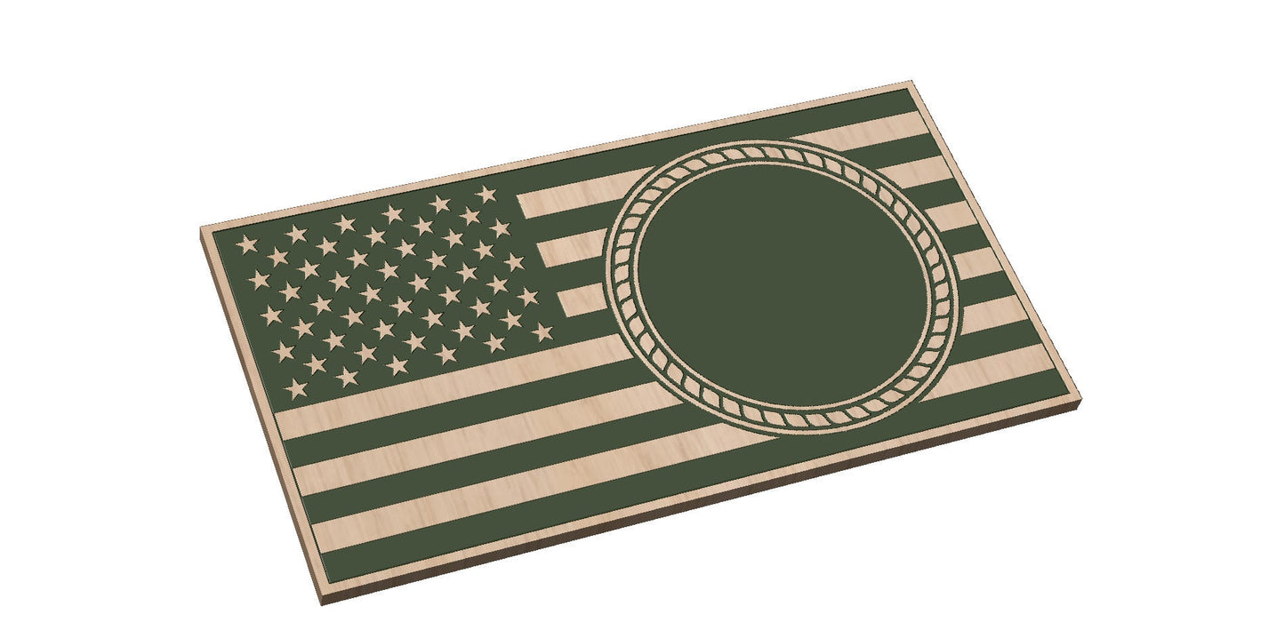 Flag with Vintage Circle  SVG