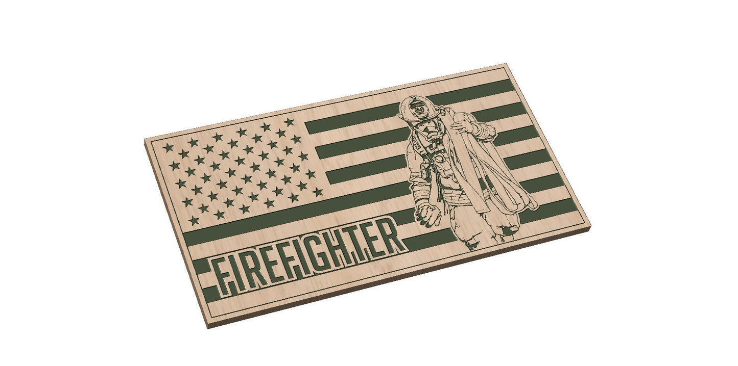 Firefighter Flag with Text