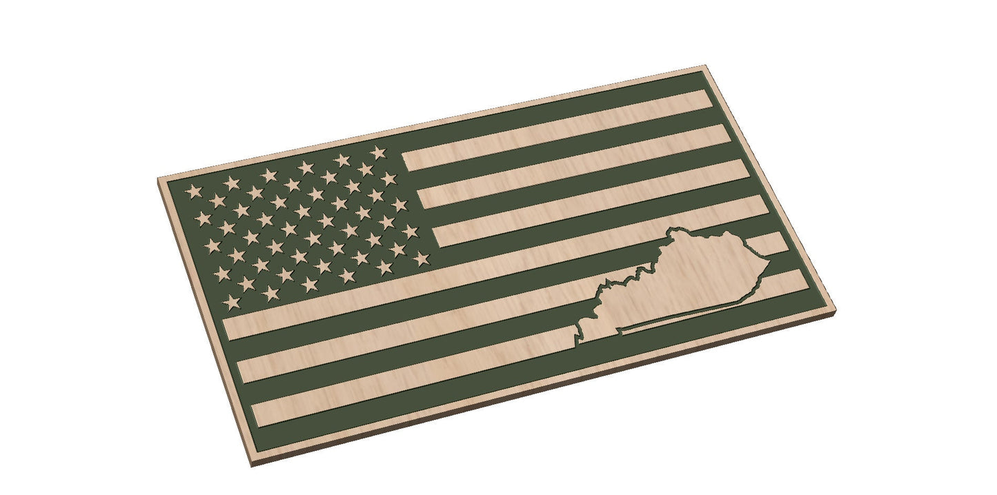 American Flag with Kentucky State