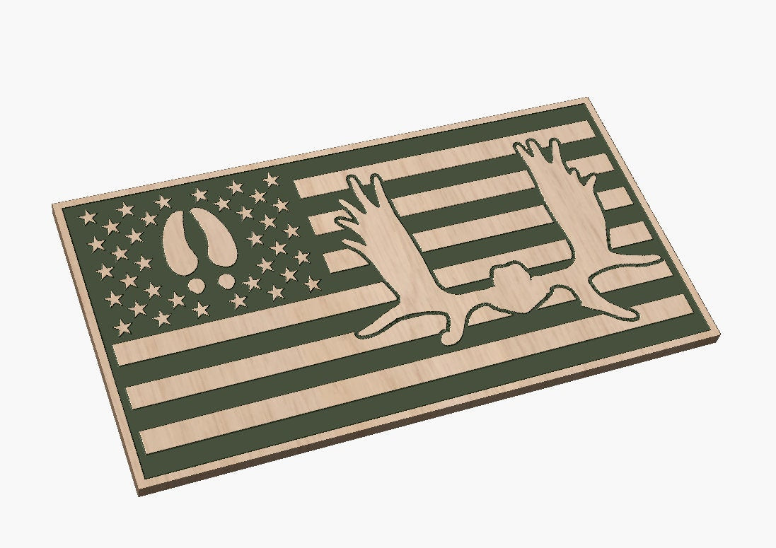 Moose Rack and Print Flag  SVG