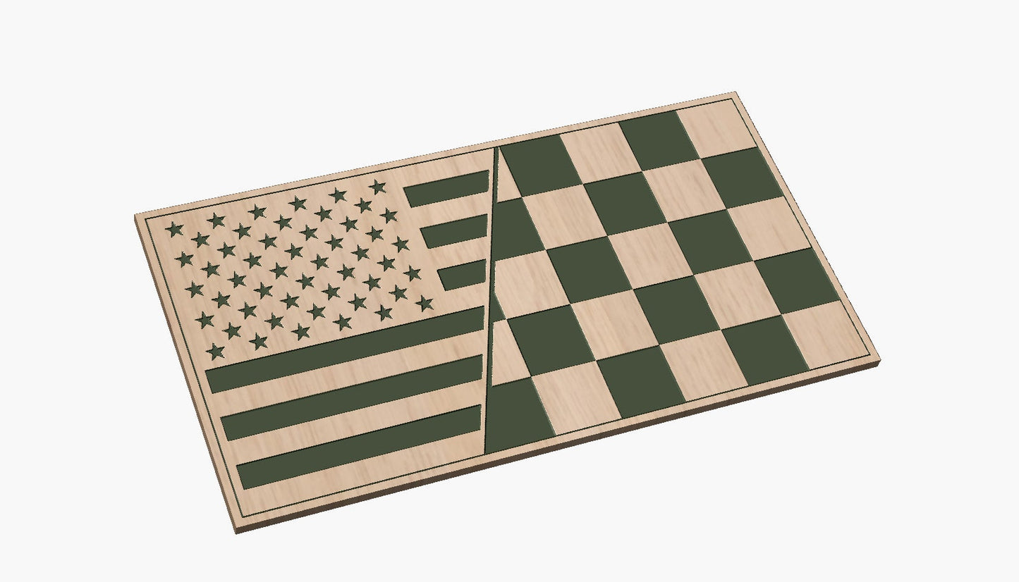 Split Flag with Checkered Flag