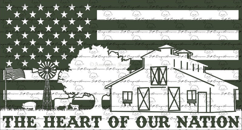 The Heart of Our Nation Flag  Digital Files  SVG