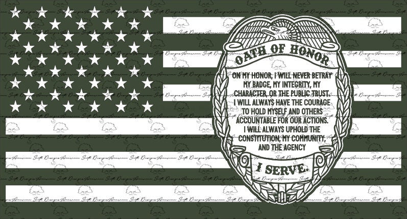 Oath of Honor Police Badge Flag