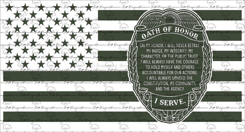 Oath of Honor Police Badge Flag
