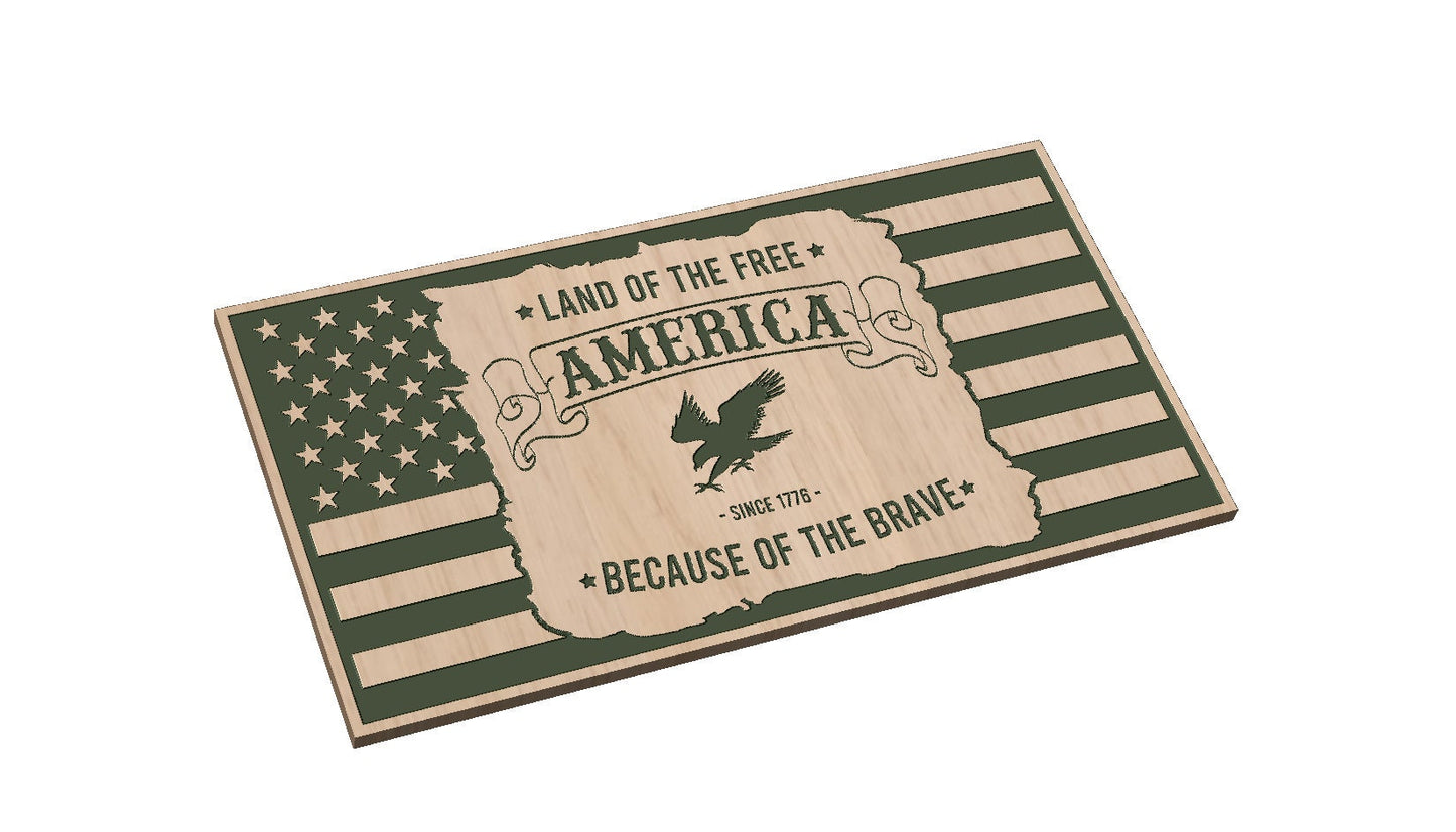 Land of the Free  American Flag