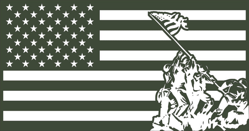 American Flag with Iwo Jima