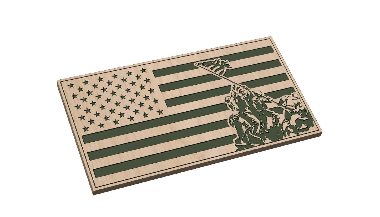 American Flag with Iwo Jima