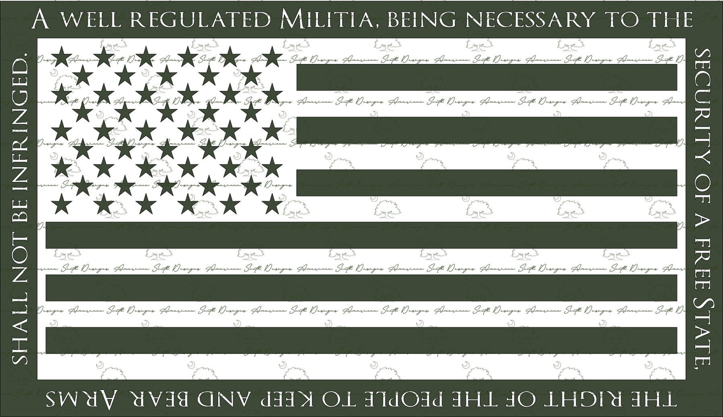 2nd Amendment Flag with Border Blank