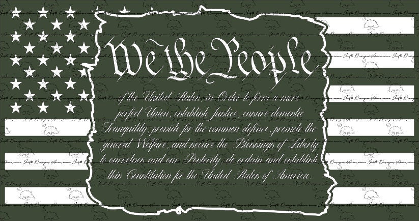 We The People Constitution on Torn Flag