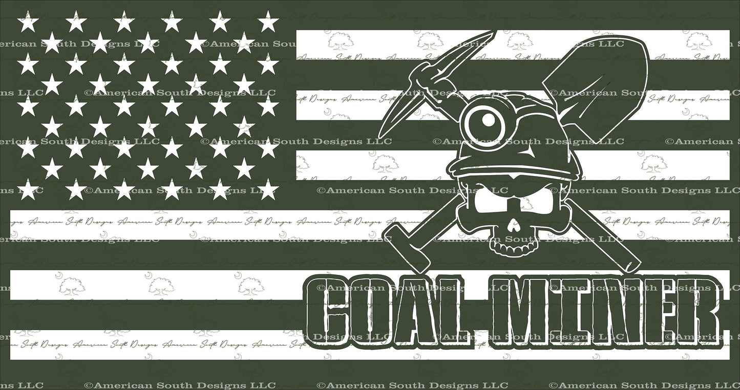 Coal Miner Skull Flag