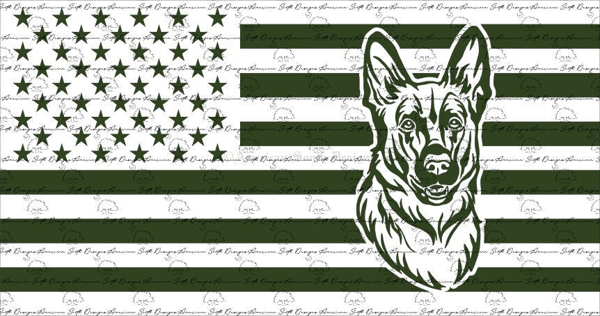 American Flag with German Shepherd
