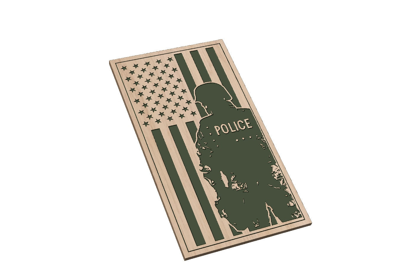 American Flag with Police Officer Vertical