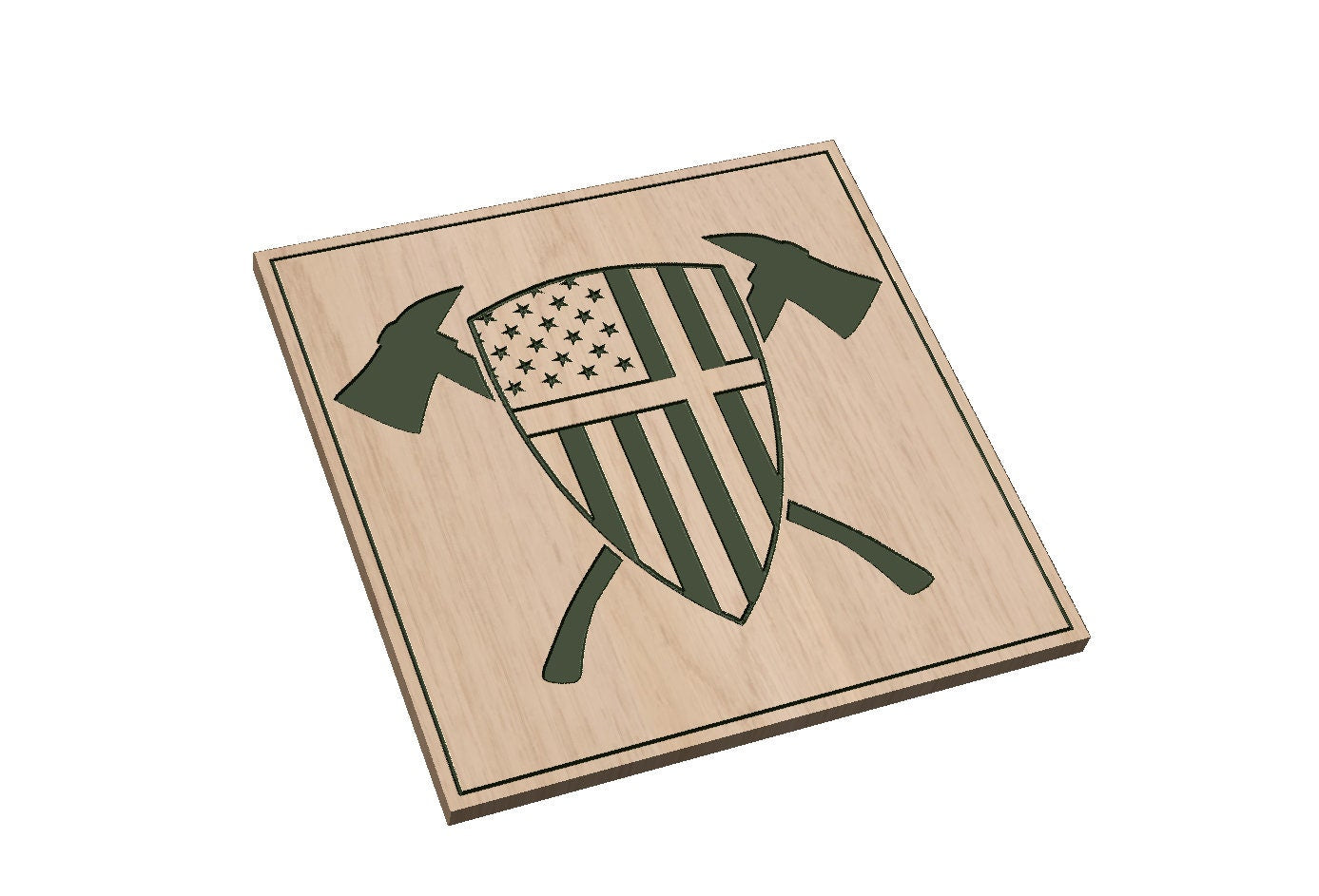 Cruisader Shield Flag Cross with Firefighter Axes