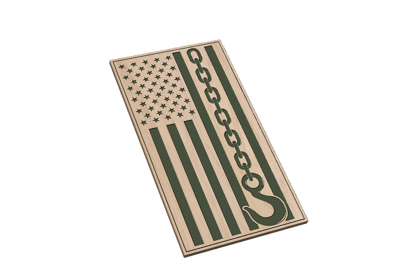 Vertical American Flag with Tow Hook