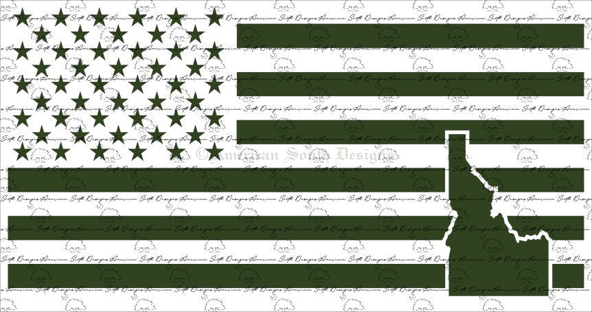 American Flag with Idaho State