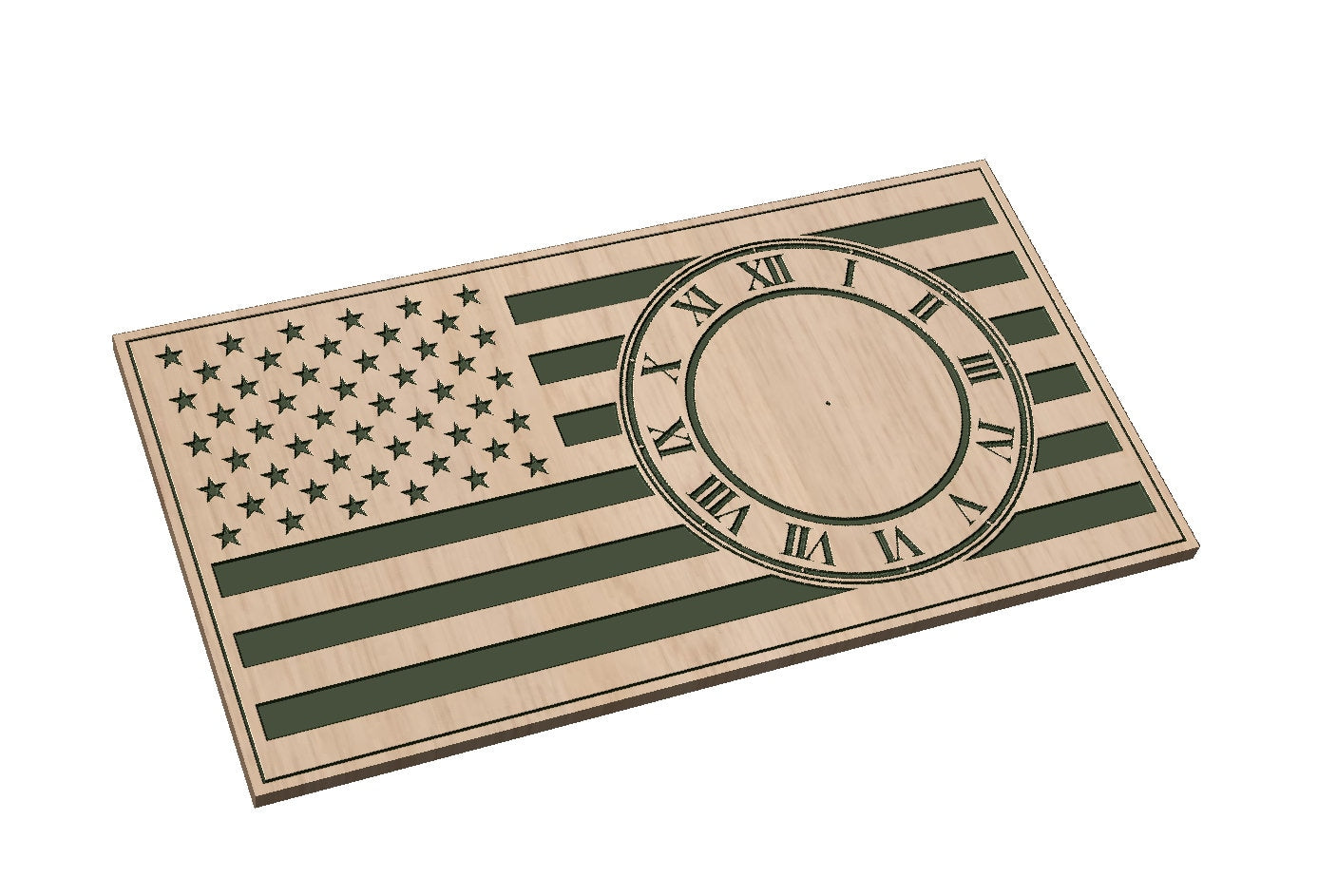 American Flag Clock Base