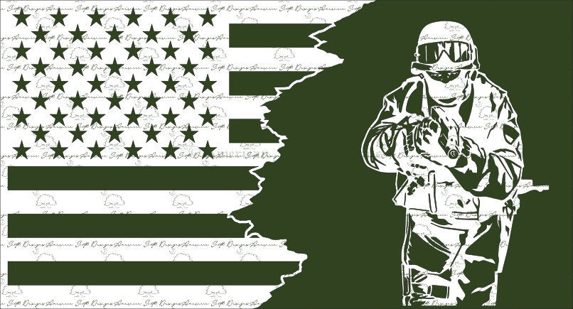 Tattered Flag Special Forces with Gun
