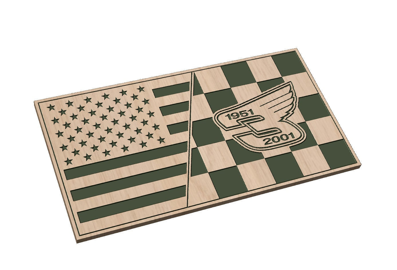 Split Flag with Checkered 3