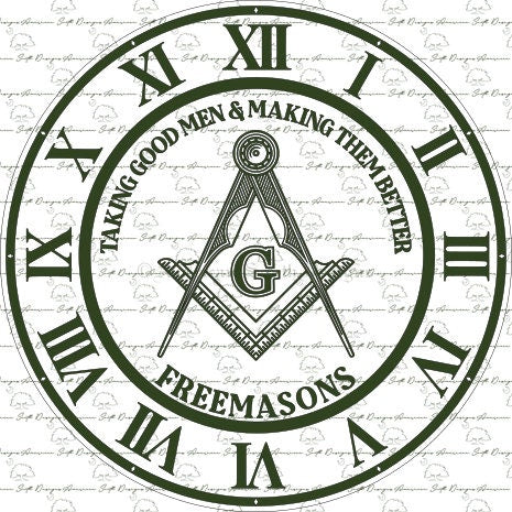 Freemason Clock with Roman Numerals