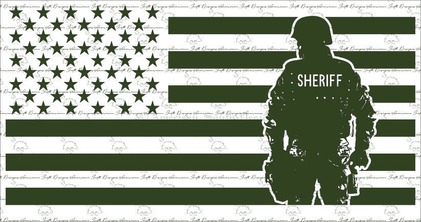 American Flag with Sheriff
