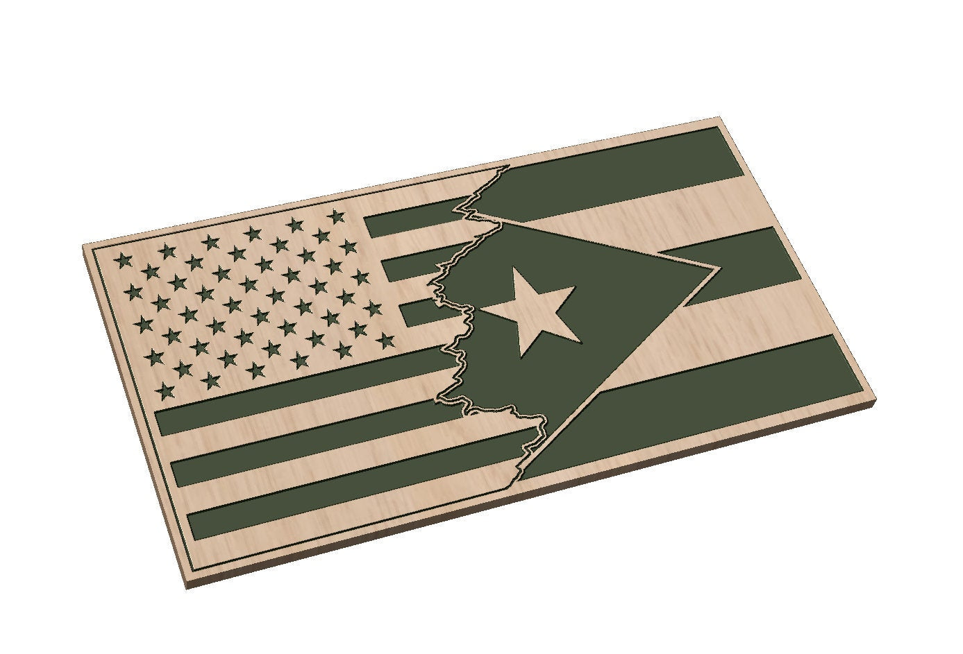 Tattered 3 Flag with Flag of Puerto Rico