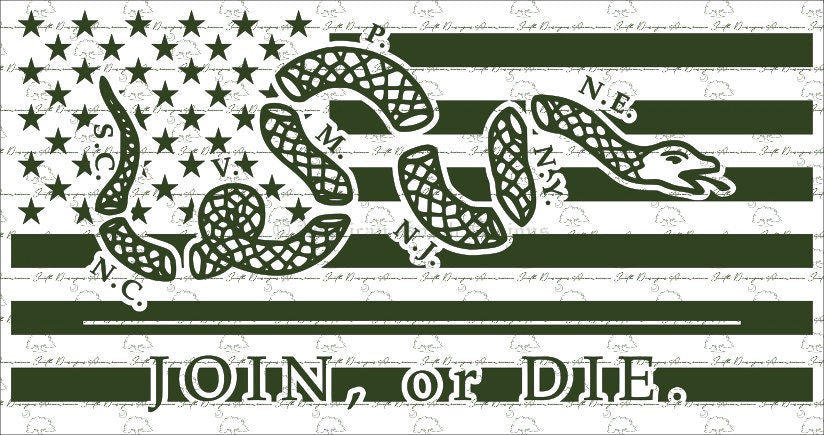 American Flag with Join or Die Flag