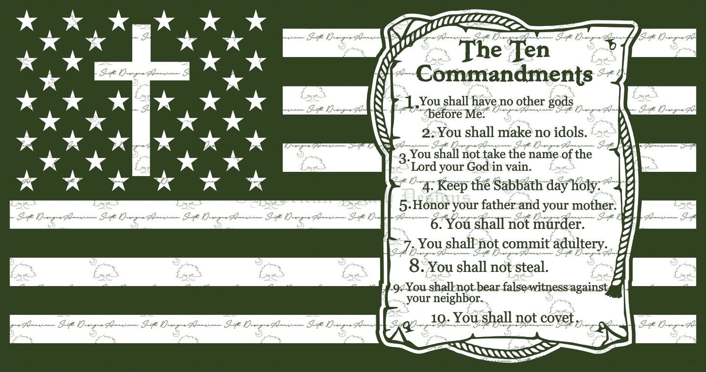 10 Commandments Scroll Flag