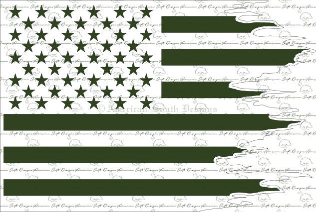 Tattered American Flag without Border SVG