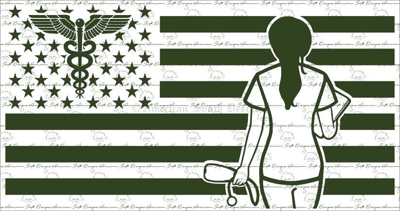 American Flag with Nurse