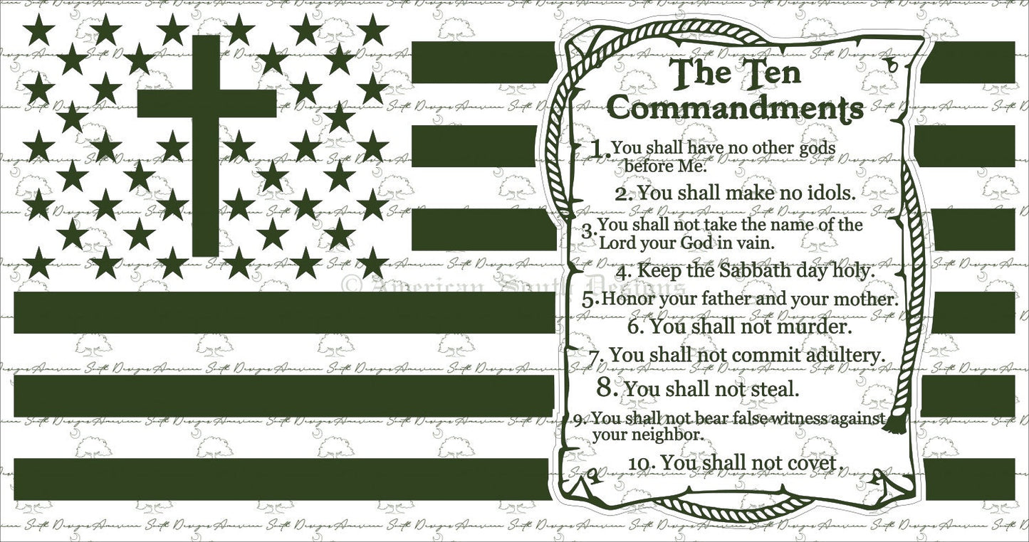 10 Commandments Scroll Flag
