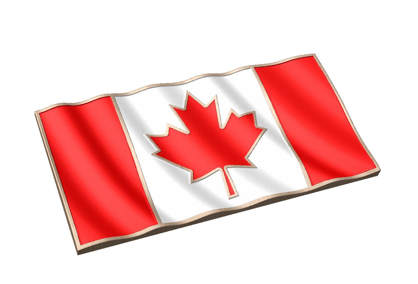 Wavy Canada Flag 3D ***CRV File  Vectric Vcarve***  Model 4  CNC Router Model
