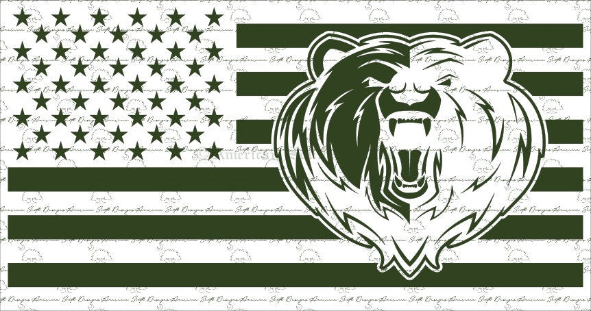 American Flag with Bear