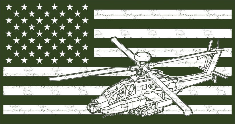 American Flag with AH64 Apache