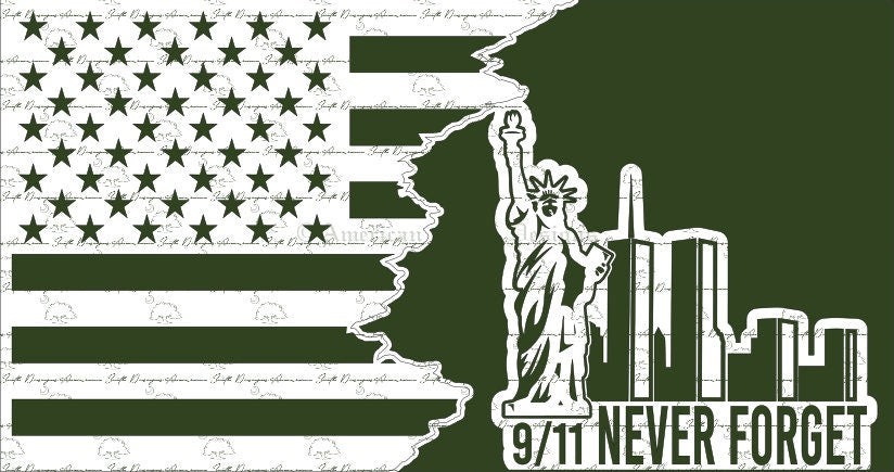 Tattered Flag Design 3  9/11 Never Forget Flag  SVG