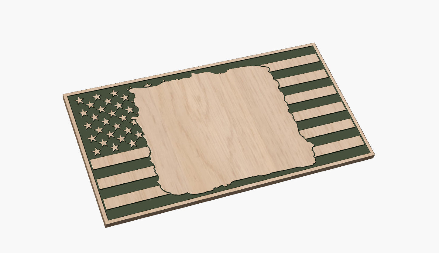 Torn American Flag Blank SVG